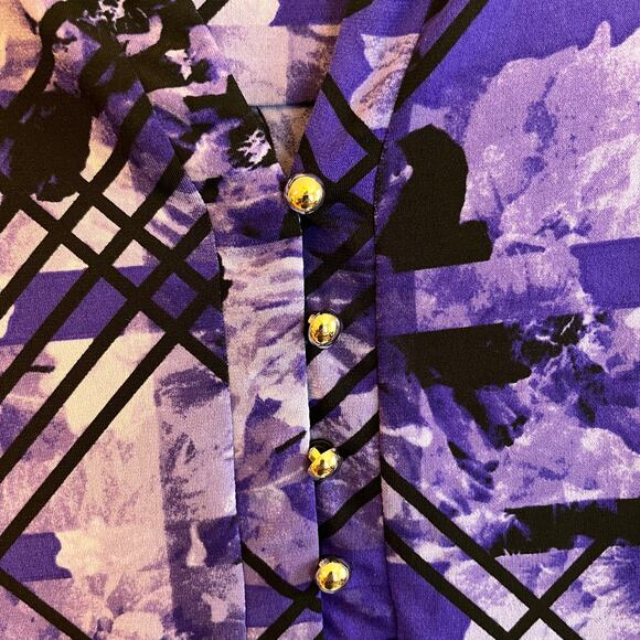 Dana Buchanan Hi-Lo size small shades of purple geometric design - Picture 5 of 7